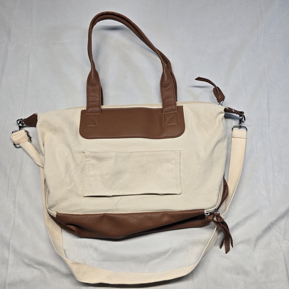 Graf Lants Tan Canvas/leather Tote - Picture 5 of 9